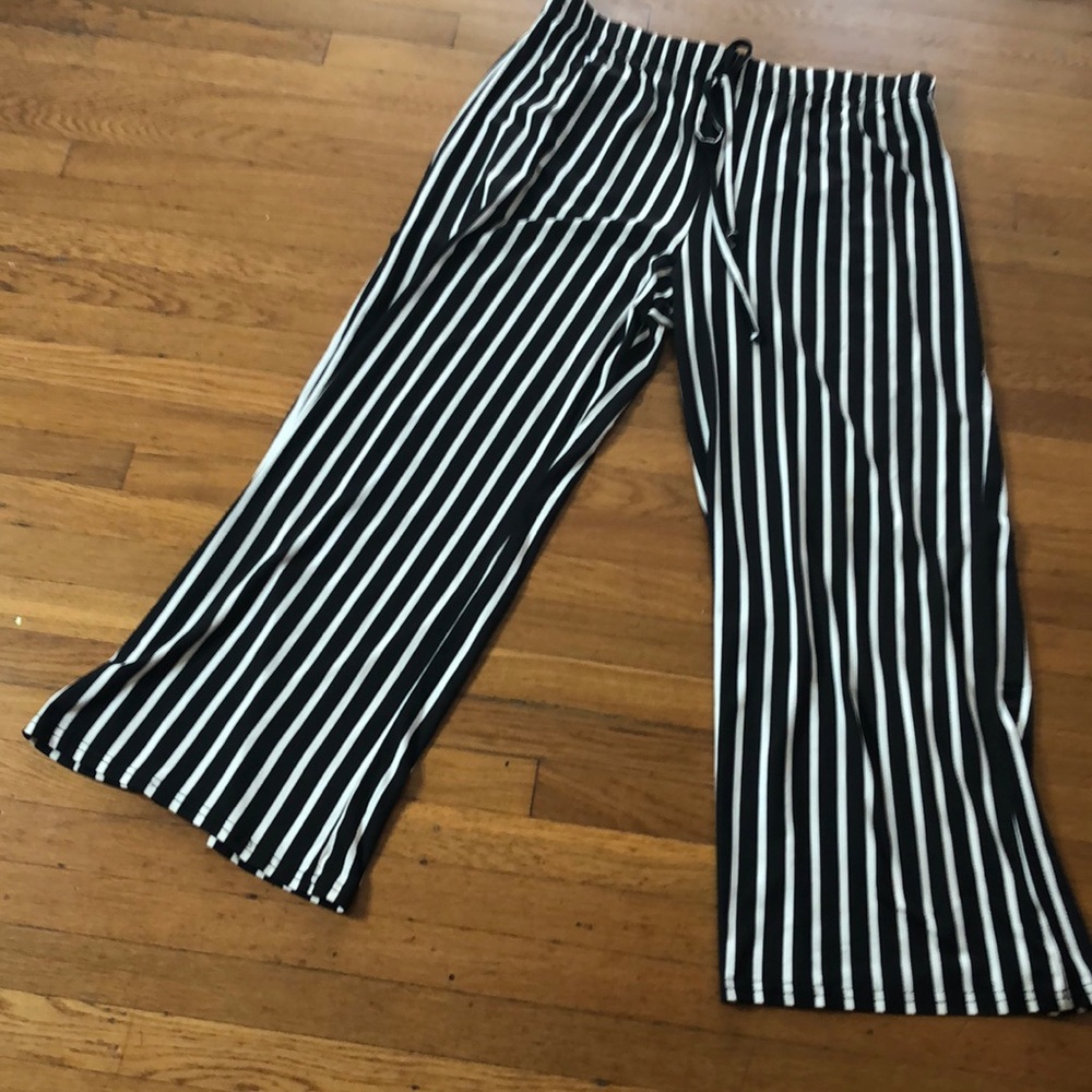 Black & white striped pants size